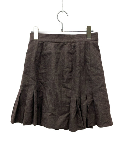 CHANEL ミニスカート ココマークボタン付き プリーツ ウール シルク100% C-TK-5914 レディース SIZE 40 (M) シャネル