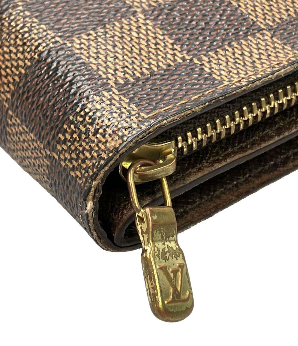 LOUIS VUITTON 二つ折り財布 コンパクト ジップ ダミエ エベヌ N61668 レディース メンズ ルイ・ヴィトン