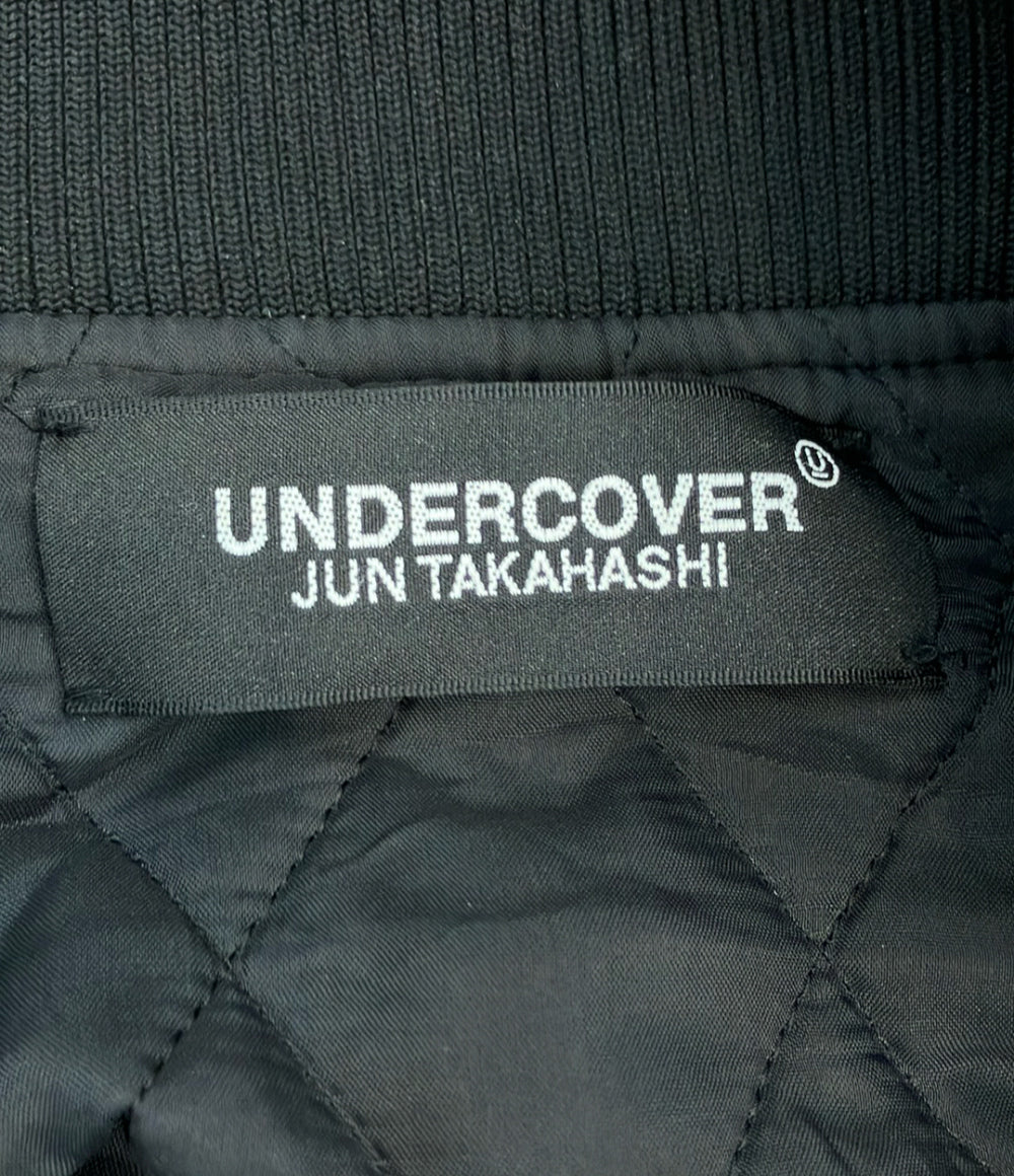 UNDERCOVER スタジアムジャンパー サテン ブルゾン 23AW フロントロゴ スナップボタン 内側キルティング UC2C4210-1 メンズ SIZE 4 (XL)