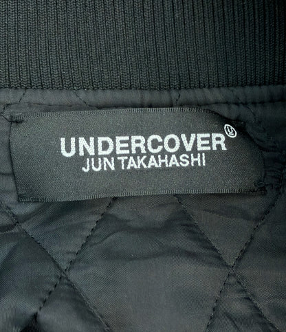 UNDERCOVER スタジアムジャンパー サテン ブルゾン 23AW フロントロゴ スナップボタン 内側キルティング UC2C4210-1 メンズ SIZE 4 (XL)