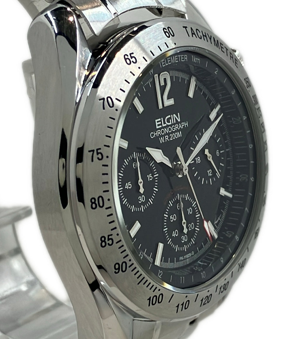 ELGIN 腕時計 クオーツ ブラック FK-1192 メンズ エルジン