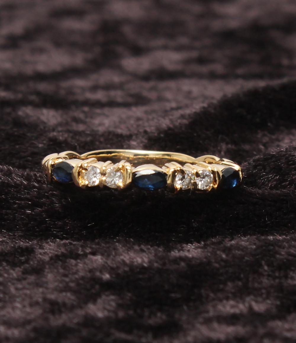 美品 リング 指輪 K18 サファイヤ ダイヤ 0.33ct レディース SIZE 12号