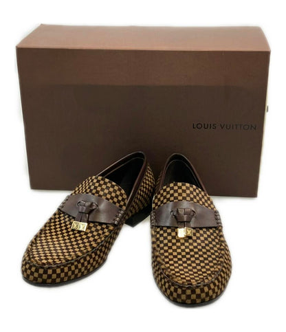 ルイ・ヴィトン ハラコ ローファー ダミエ柄 メンズ SIZE 6 1/2 (S) LOUIS VUITTON