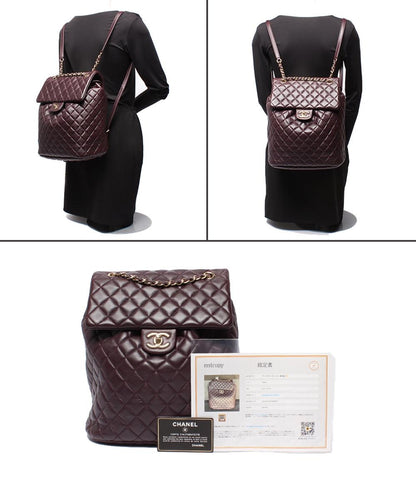 シャネル リュックサック バックパック ゴールド金具 マトラッセ ラムスキン レディース CHANEL