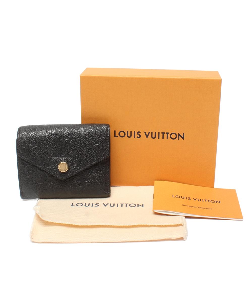 ★3日以内返品可★ 美品 LOUIS VUITTON ルイ・ヴィトン アンプラント ポルトフォイユヴィクトリーヌ M64060 三つ折り財布 ブラック カーフレザー レディース LOUIS VUITTON - ☆3日以内返品可☆ 美品 LOUIS VUITTON ルイ