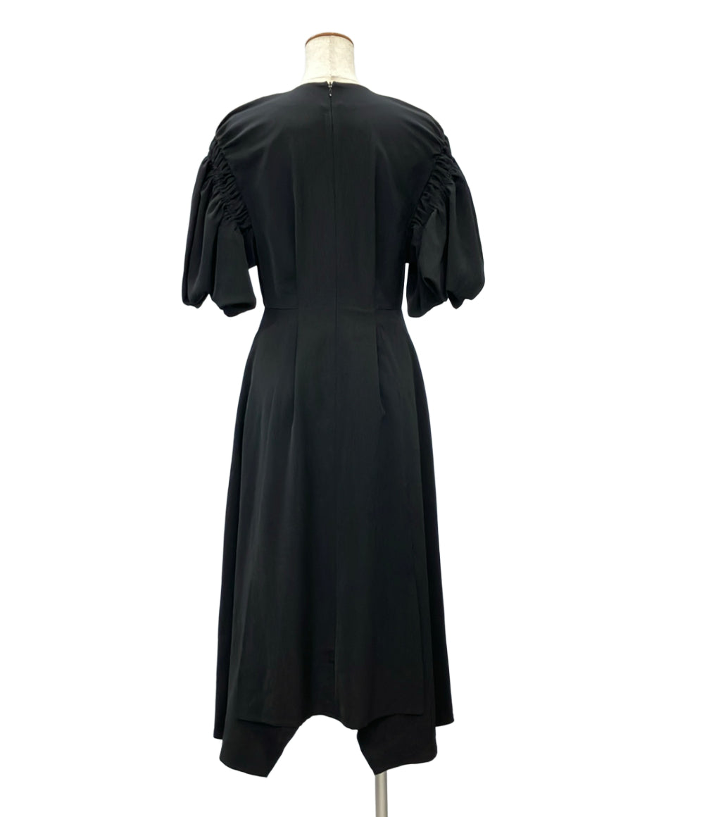 LANVIN en Bleu 半袖ワンピース パフスリーブ フレア 3326309 レディース SIZE 38 (M) ランバンオンブルー