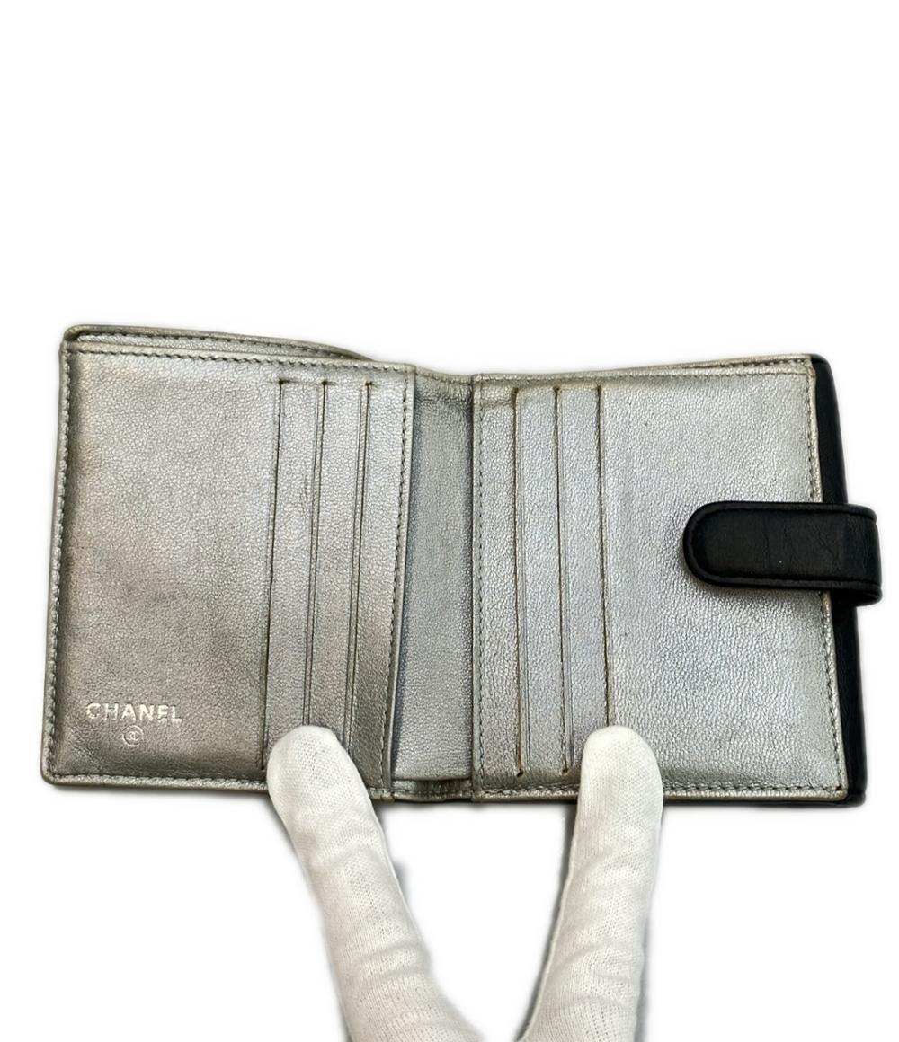 CHANEL 二つ折り財布 シルバー金具 カメリア レディース シャネル