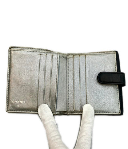 CHANEL 二つ折り財布 シルバー金具 カメリア レディース シャネル