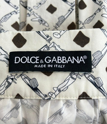 美品 ドルチェアンドガッバーナ フレアスカート 飛行機柄 レディース SIZE 44 (L) DOLCE&GABBANA