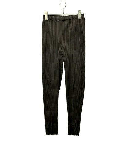 美品 PLEATS PLEASE プリーツパンツ チャコール タグ付き UFO SLIM PANTS 43-JF463-48 レディース SIZE 3 (L) プリーツプリーズ