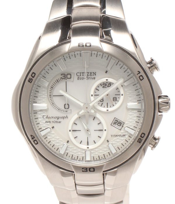美品 CITIZEN 腕時計 オルタナ ソーラー ホワイト H570-S030757 メンズ シチズン