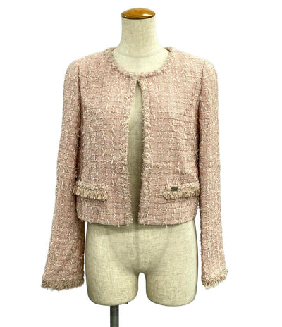 美品 フォクシー ブティック ツイードジャケット ノーカラー レディース SIZE 40 (M) FOXEY BOUTIQUE