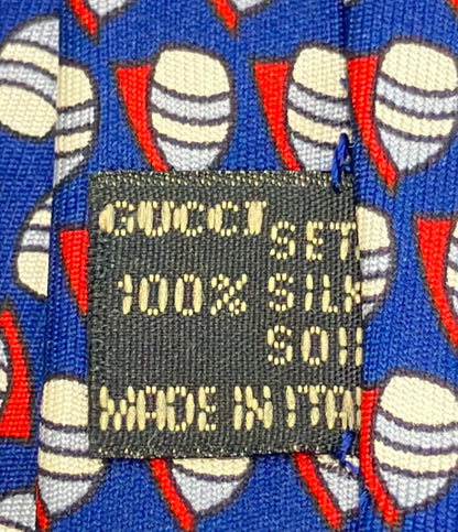 GUCCI ネクタイ シルク100% 総柄 メンズ グッチ
