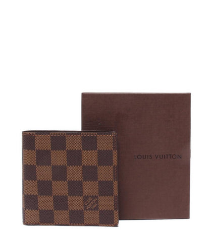 美品 ルイヴィトン 二つ折り財布 ポルトフォイユ・マルコ ダミエ M61675 メンズ LOUIS VUITTON