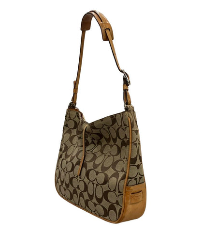 コーチ ワンショルダーバッグ 肩掛け クリップホーボー レザー キャンバス ヌメ革 シグネチャー 6091 レディース COACH