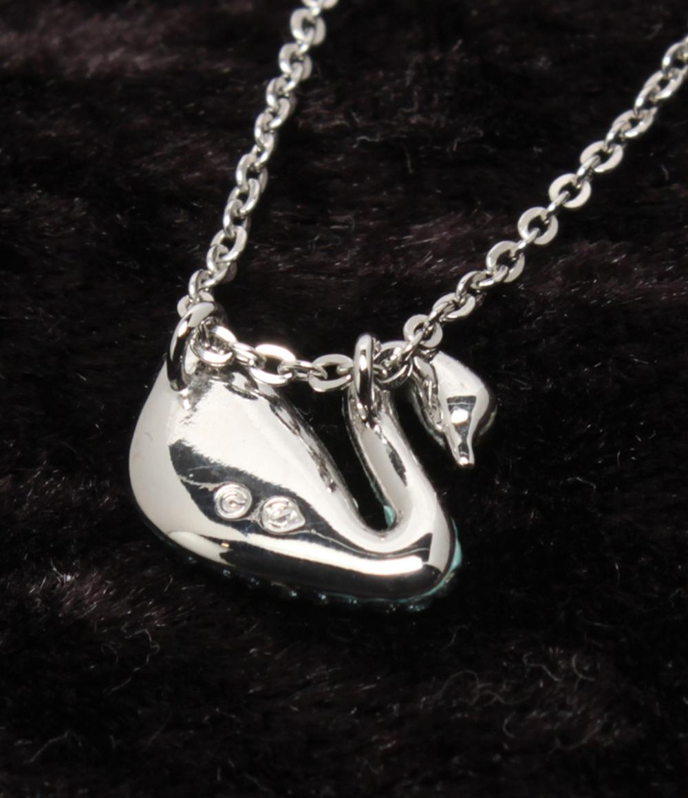 美品 SWAROVSKI ネックレス スワンモチーフ 白鳥モチーフ レディース スワロフスキー
