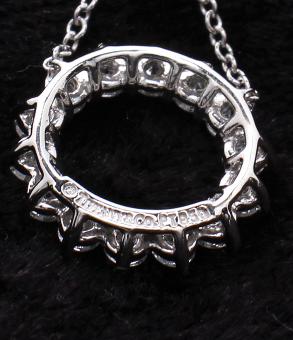 美品 ティファニー ネックレス オープンサークル Pt950 ダイヤモンド レディース TIFFANY&Co.