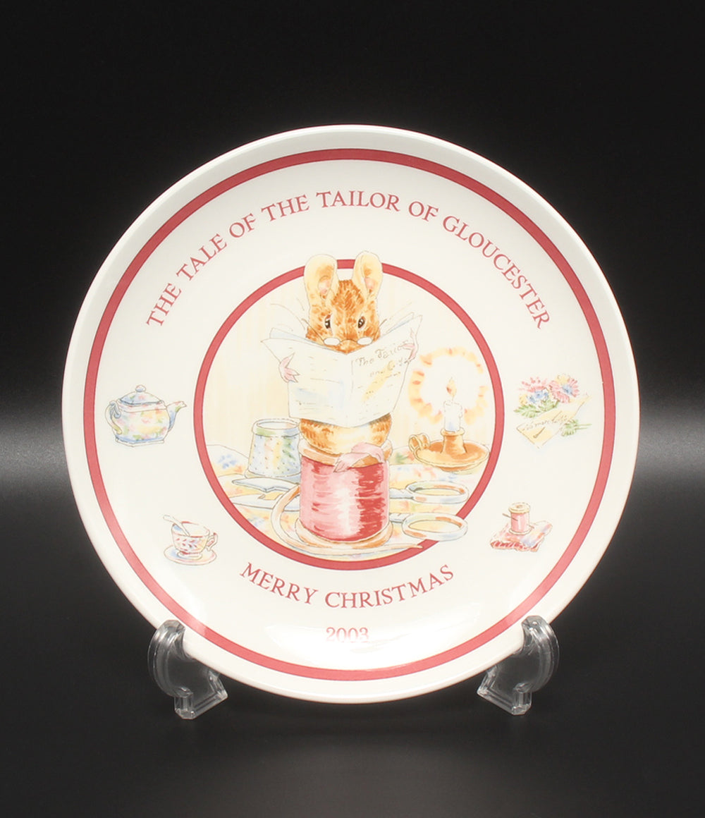 美品 WEDGWOOD クリスマスプレート 皿 20cm ピーターラビット 2003 ウェッジウッド