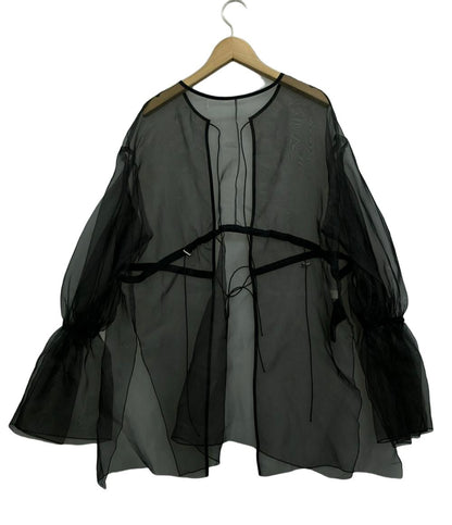 美品 パブリックトウキョー ノーカラーブラウス シースルー レディース SIZE F (M) PUBLIC TOKYO