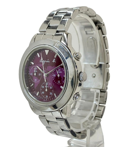 アニエスベー 腕時計 クオーツ レッドパープル V654-6100 レディース agnes b.