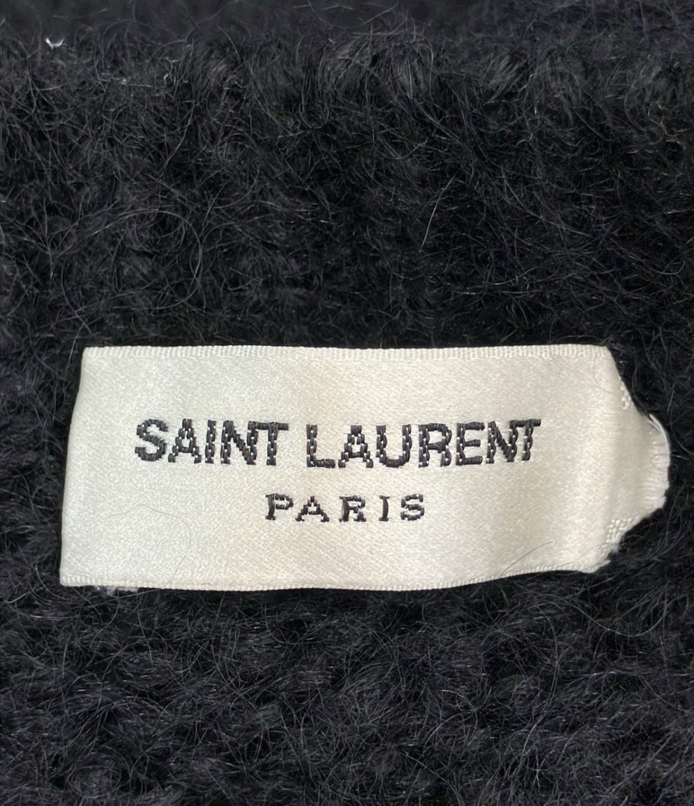 SAINT LAURENT フロントロゴ モヘヤニットセーター 712176 メンズ SIZE M サンローラン