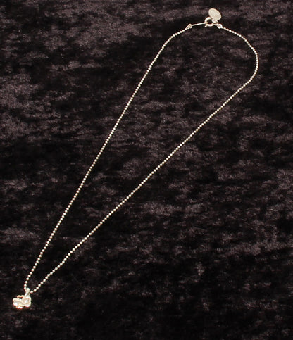 courreges ネックレス K18 SV ダイヤ 0.01ct クローバーモチーフ レディース クレージュ