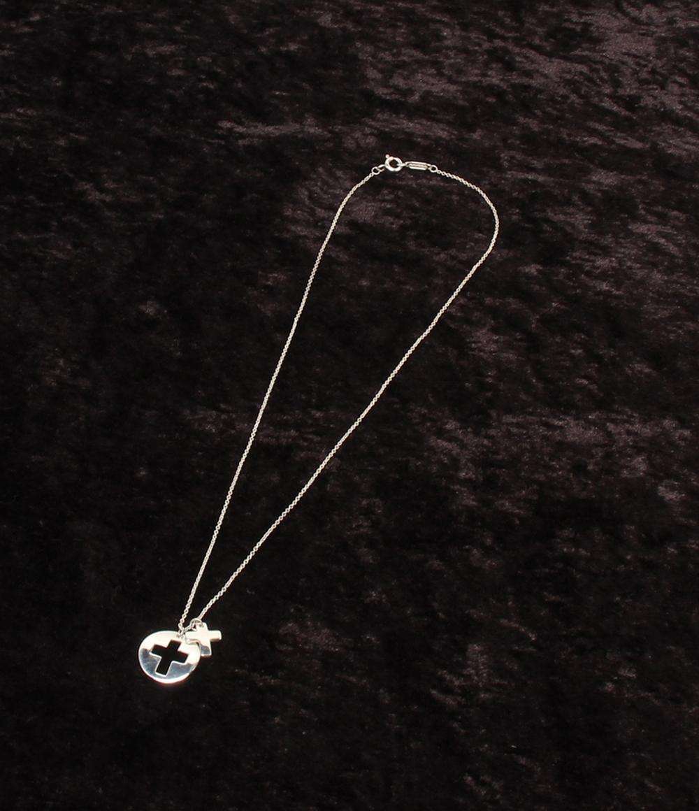 美品 ティファニー ネックレス SV925 ラウンド クロス レディース TIFFANY&Co.