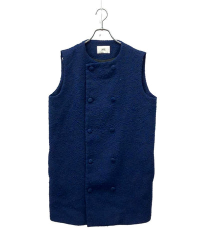 ami alexandre mattiussi ベスト ネップツイード ジレワンピース 2WAY クルーネックライン ボタン開閉 FDR105.WV0001 レディース SIZE 42 (XL)