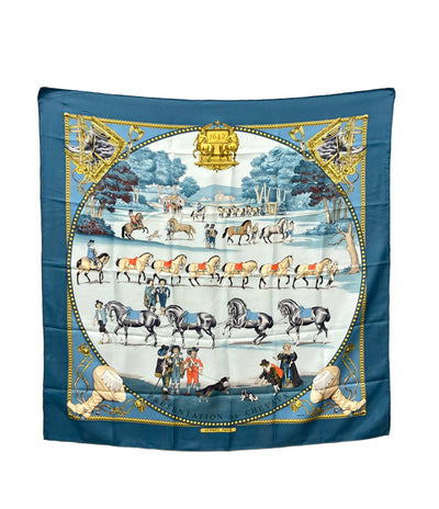 HERMES スカーフ カレ90 シルク 100% PRESENTATION DE CHEVAVX レディース エルメス