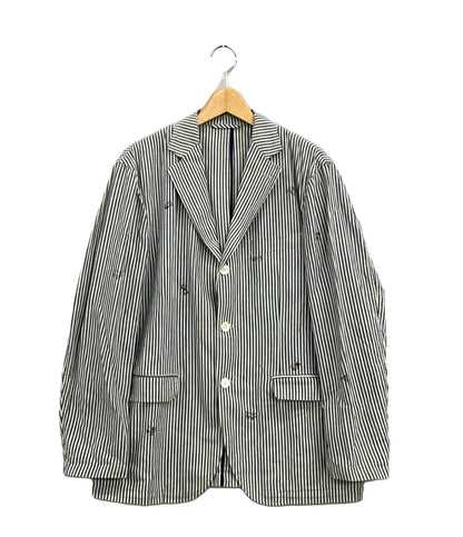 美品 パパス テーラードジャケット ストラップ柄 メンズ SIZE L (L) papas +