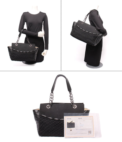 CHANEL チェーントートバッグ ショルダーバッグ 肩掛け シルバー金具 8番台 チョコバー レディース シャネル