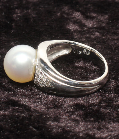 リング 指輪 Pt900 パール 9.4mm ダイヤ 0.12ct レディース SIZE 6号