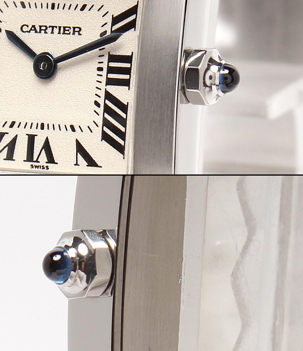 美品 Cartier 腕時計 タンク フランセーズSM クオーツ ホワイト W51008Q3 レディース カルティエ
