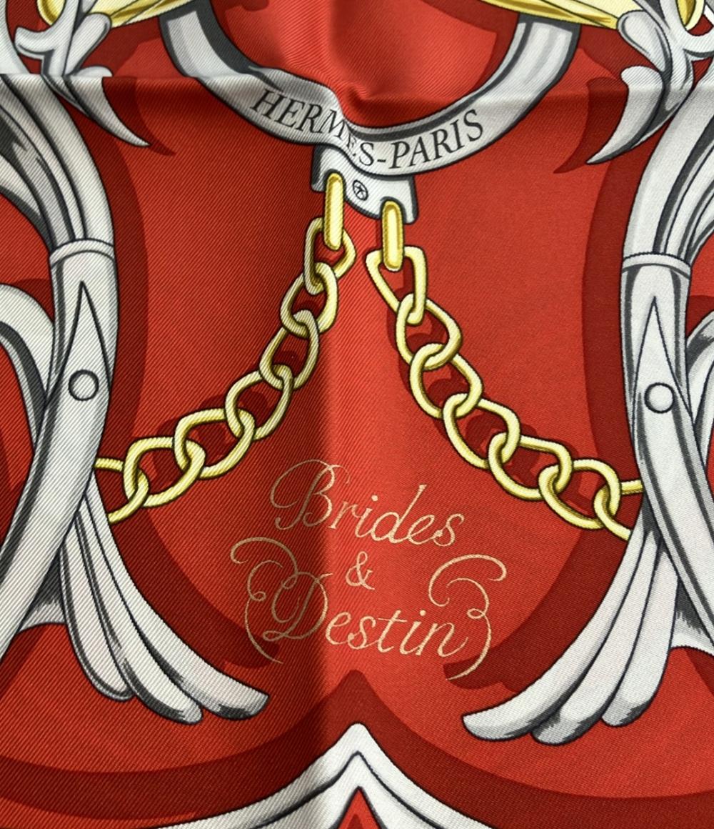 美品 エルメス スカーフ カレ90 シルク100% 可愛らしい花嫁 BRIDES ET DESTIN レディース HERMES