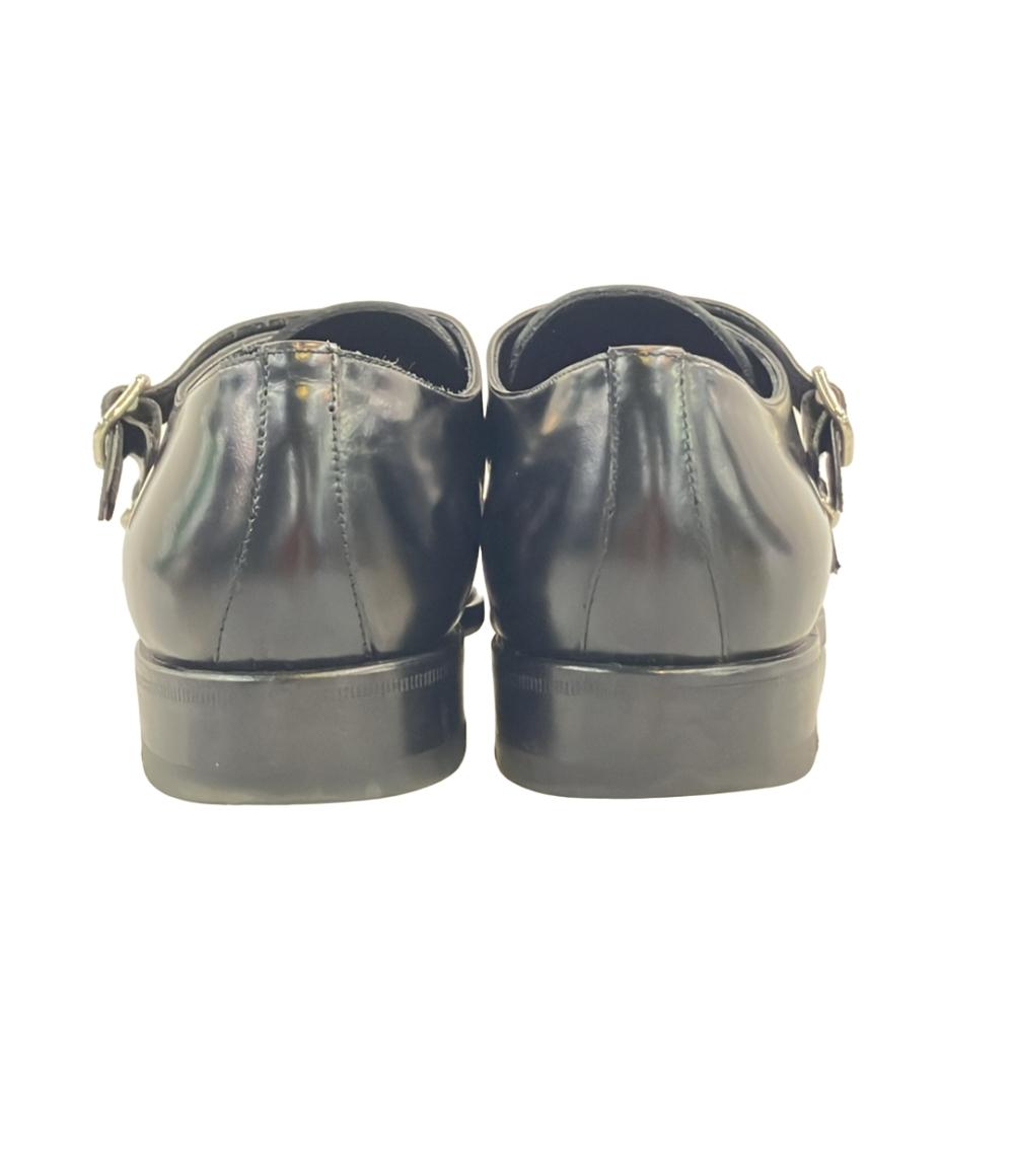 SAINT LAURENT PARIS ダブルモンクストラップレザーシューズ