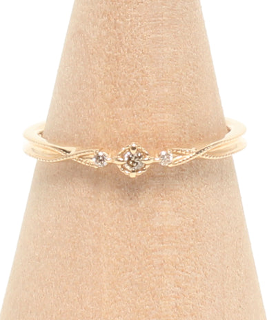 美品 agete リング 指輪 K10 ダイヤ 0.03ct レディース SIZE 7号 アガット