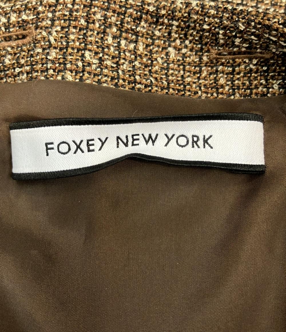 美品 FOXEY NEW YORK 長袖ワンピース Eclat De Nuit Dress 42153--NA00F610IW レディース SIZE 40 (L) フォクシー ニューヨーク