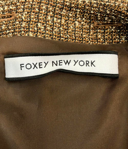 美品 FOXEY NEW YORK 長袖ワンピース Eclat De Nuit Dress 42153--NA00F610IW レディース SIZE 40 (L) フォクシー ニューヨーク