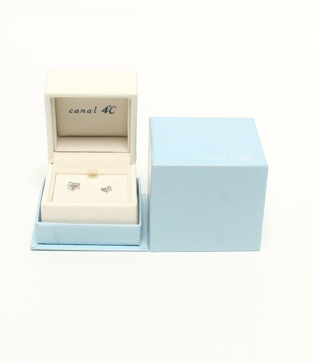 美品 カナルヨンドシー ピアス K10 ブルートパーズ ハートモチーフ レディース canal4℃