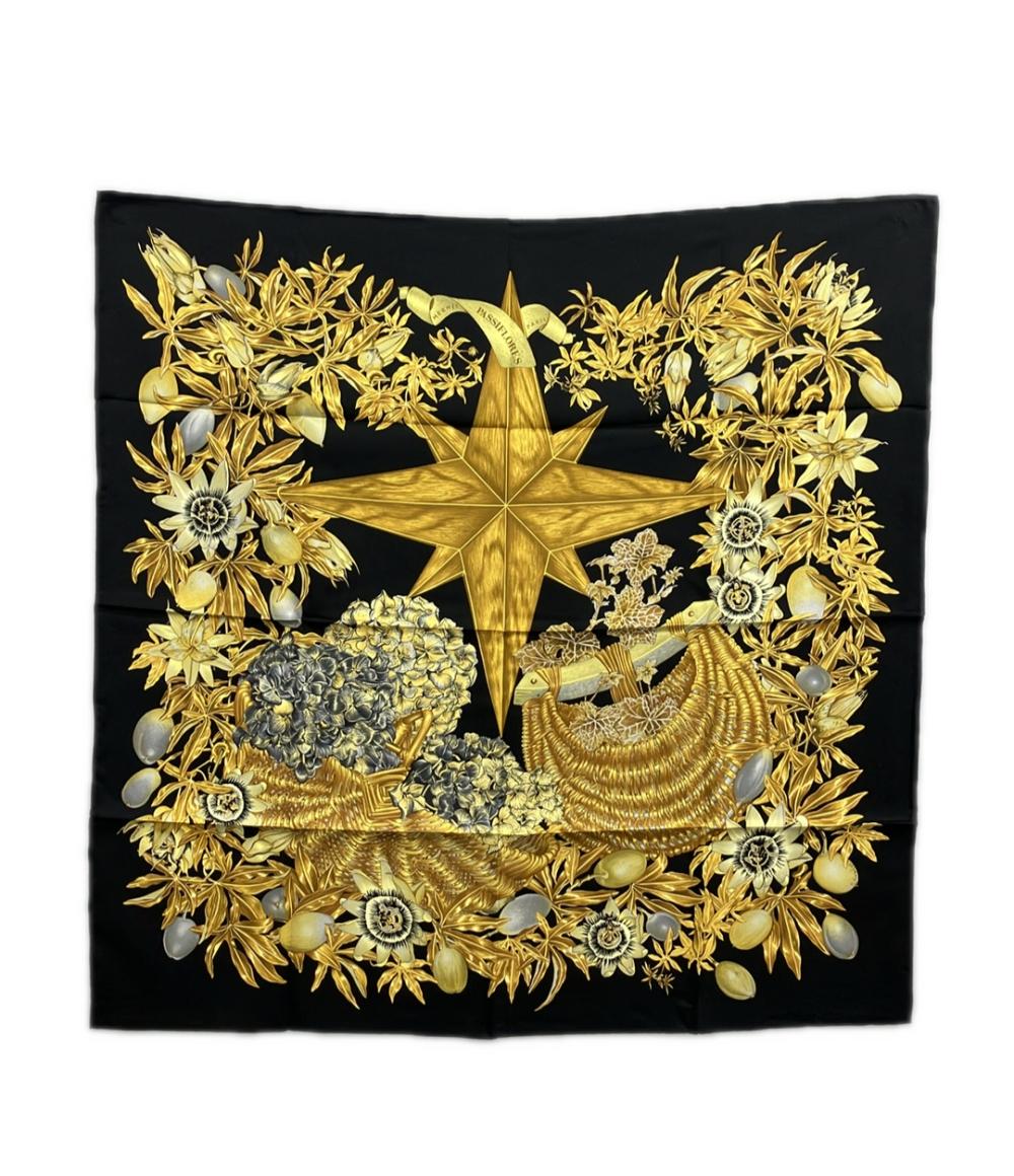 美品 エルメス スカーフ カレ90 シルク100% PASSIFLORES レディース HERMES
