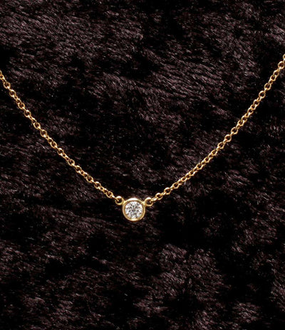 美品 ティファニー ネックレス K18 バイザヤード 1Pダイヤ レディース TIFFANY&Co.