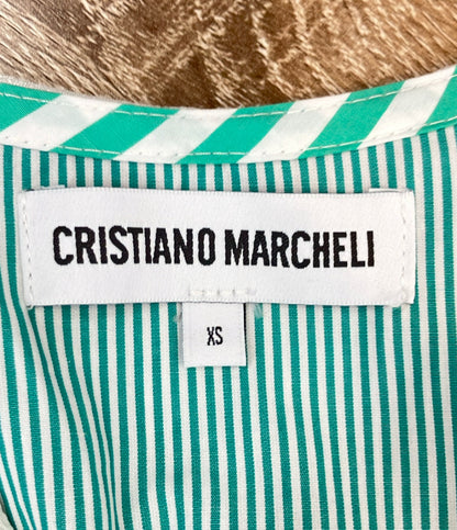 CRISTIANO MARCHELI ノースリーブワンピース 緑 ストライプ パームツリー ISABELLA レディース SIZE XS クリスティアーノ マルケリ