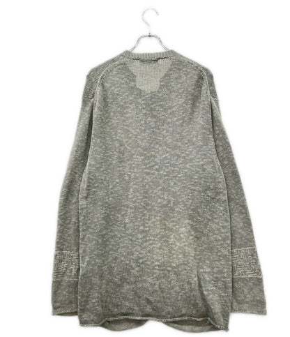 Yohji Yamamoto POUR HOMME 長袖 リネン混 オーバーサイズ マオカラーカーディガン メンズ SIZE 3 ヨウジヤマモトプールオム