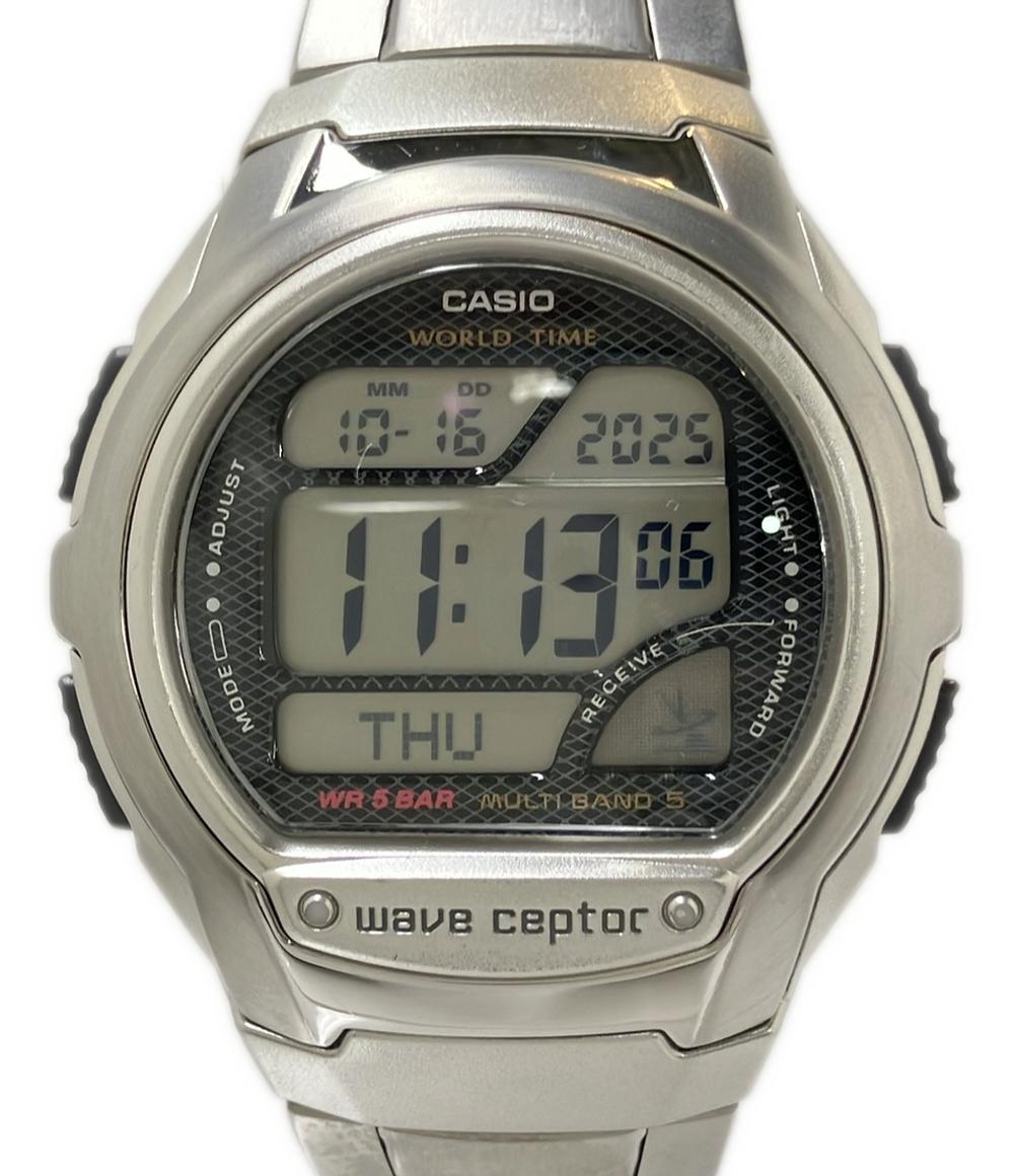 美品 CASIO 腕時計 電池式電波 クオーツ WV-58J メンズ カシオ