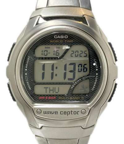 美品 CASIO 腕時計 電池式電波 クオーツ WV-58J メンズ カシオ