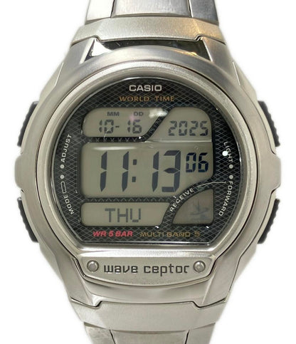 美品 CASIO 腕時計 電池式電波 クオーツ WV-58J メンズ カシオ