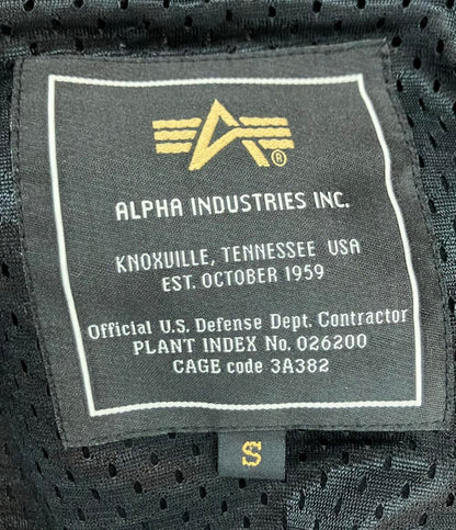 ALPHA レザージャケット フード付き PCU マウンテンパーカー メンズ SIZE S アルファ