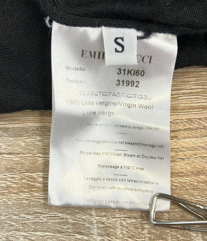 Emilio Pucci 長袖ワンピース ウール100% ゴールドバックル プリーツバスト 31KI60 レディース SIZE S エミリオ・プッチ