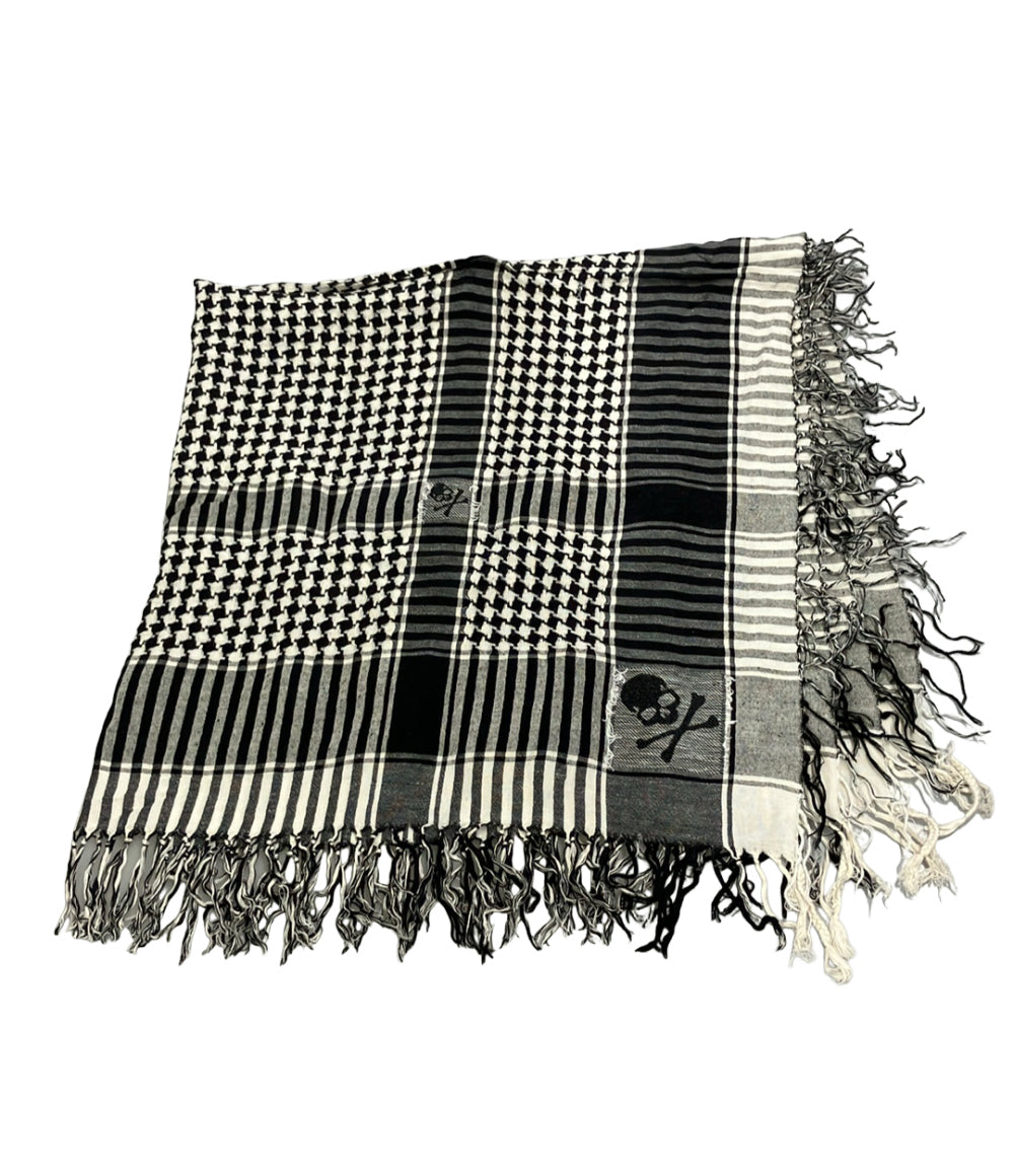 美品 mastermind JAPAN アフガンストール ストライプ 千鳥格子 メンズ レディース マスターマインドジャパン