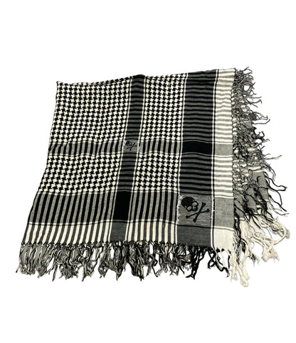 美品 mastermind JAPAN アフガンストール ストライプ 千鳥格子 メンズ レディース マスターマインドジャパン